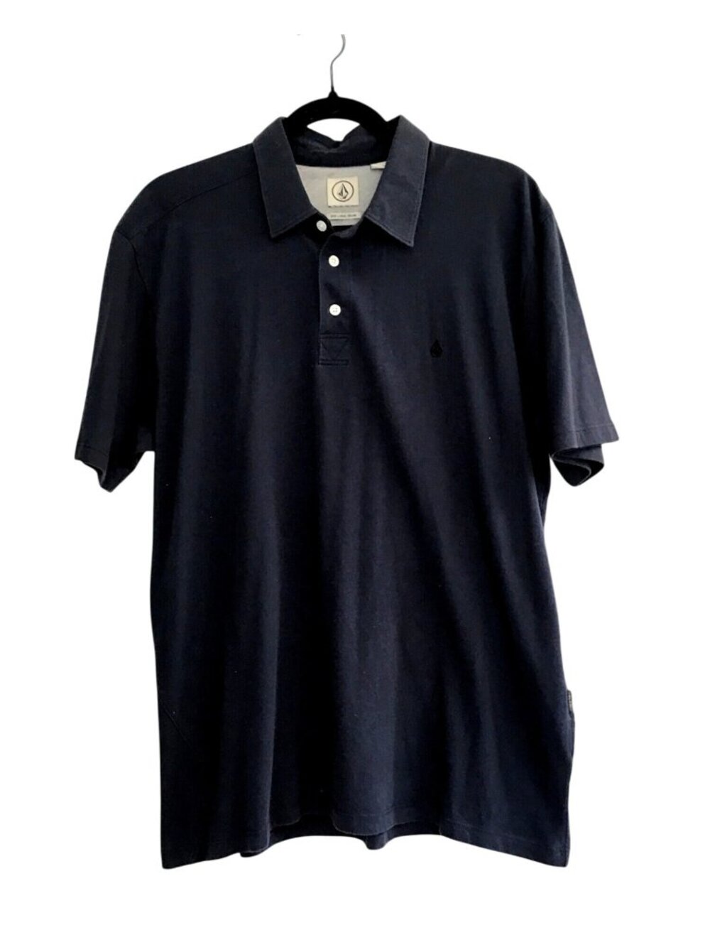 Volcom Mens Polo Shirt Large Cotton Navy Blue